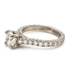 14 Karat White Gold 1.21ct Round Diamond Engagement Ring