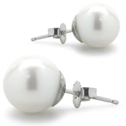 14 Karat White Gold Cultured Freshwater Pearl Studs