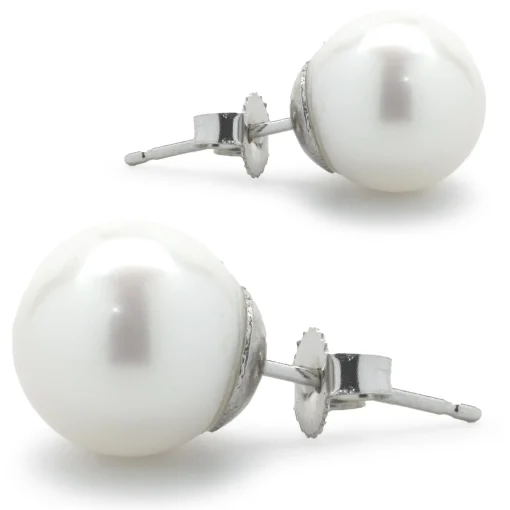 14 Karat White Gold Cultured Freshwater Pearl Studs