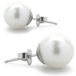 14 Karat White Gold Cultured Freshwater Pearl Studs