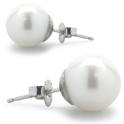 14 Karat White Gold Cultured Freshwater Pearl Studs