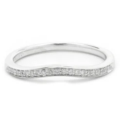 14 Karat White Gold Curved Diamond Band