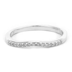 14 Karat White Gold Curved Diamond Band