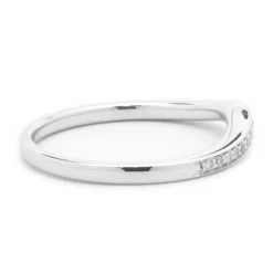 14 Karat White Gold Curved Diamond Band