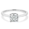 14 Karat White Gold Cushion Cut Diamond Engagement Ring