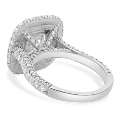 14 Karat White Gold Cushion Cut Diamond Engagement Ring