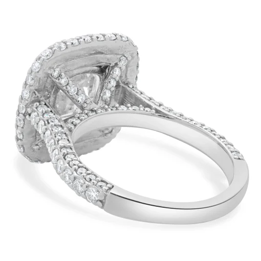 14 Karat White Gold Cushion Cut Diamond Engagement Ring
