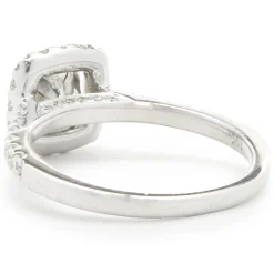 14 Karat White Gold Cushion Cut Diamond Engagement Ring