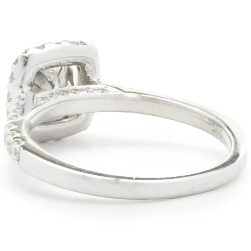 14 Karat White Gold Cushion Cut Diamond Engagement Ring