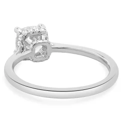 14 Karat White Gold Cushion Cut Diamond Engagement Ring
