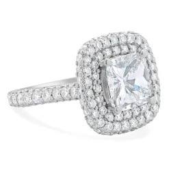 14 Karat White Gold Cushion Cut Diamond Engagement Ring