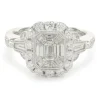 14 Karat White Gold Deco Style Mosaic Set Diamond Ring