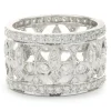 18 Karat White Gold Diamond Fluer De Lis Cut Out Cigar Band