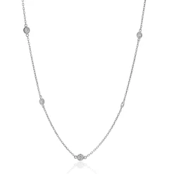 14 Karat White Gold Diamonds by The Yard Necklace