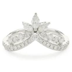 14 Karat White Gold Diamond Crown Band