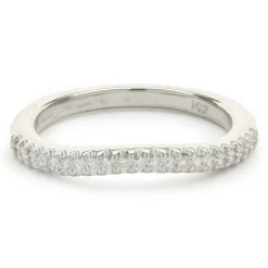 14 Karat White Gold Diamond Wave Band