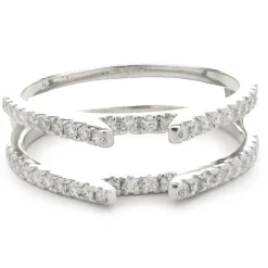 14 Karat White Gold Diamond Ring Guard