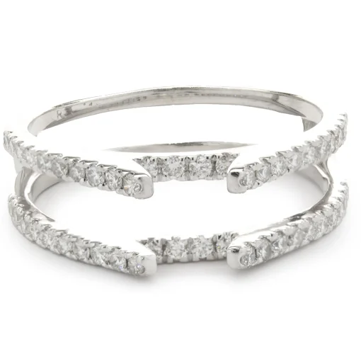 14 Karat White Gold Diamond Ring Guard