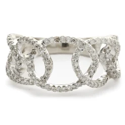 14 Karat White Gold Diamond Oval Link Band