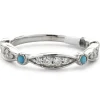 14 Karat White Gold Diamond and Turquoise Band