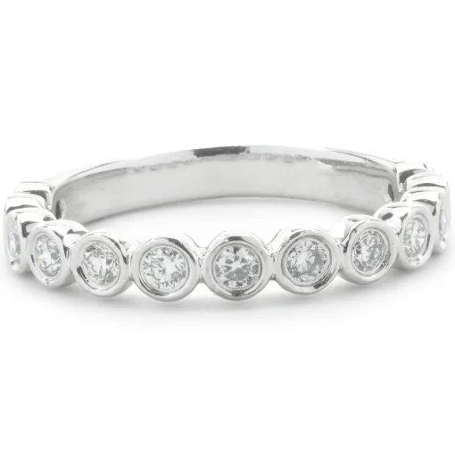 14 Karat White Gold Diamond Band