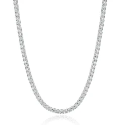 18 Karat White Gold Diamond Inline Tennis Necklace