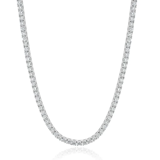 18 Karat White Gold Diamond Inline Tennis Necklace