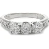 14 Karat White Gold Diamond Three Stone Band
