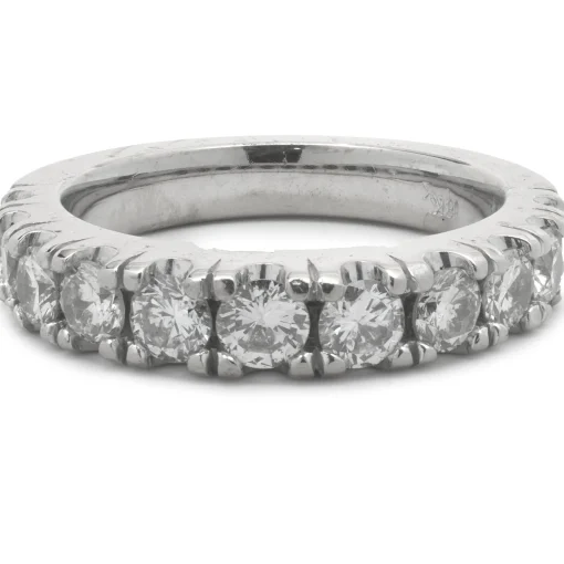 18 Karat White Gold Diamond Band