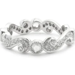 18 Karat White Gold Diamond Filigree Eternity Band