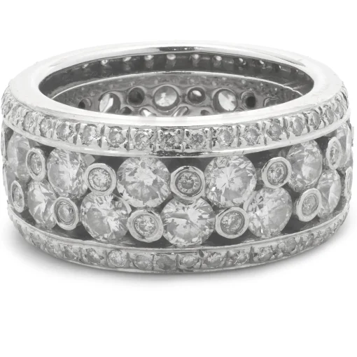 18 Karat White Gold Diamond Bubble Eternity Band