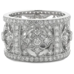 18 Karat White Gold Diamond Maltese Cross Cigar Band
