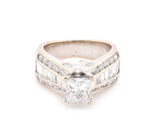 14 Karat White Gold Diamond Engagement Ring