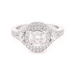 14 Karat White Gold Diamond Engagement Ring
