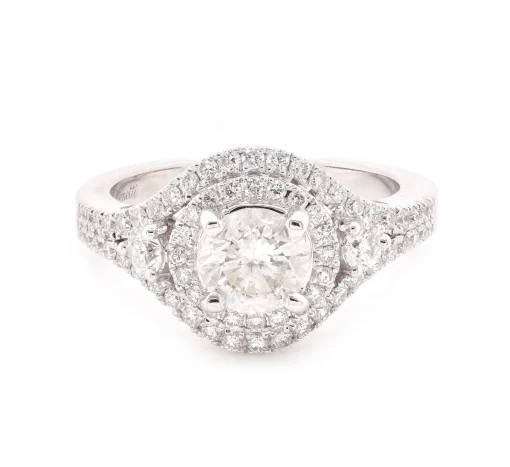 14 Karat White Gold Diamond Engagement Ring