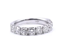 14 Karat White Gold Diamond Band