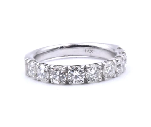 14 Karat White Gold Diamond Band