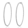 14 Karat White Gold Diamond Inside Outside Hoop Earrings