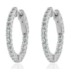 14 Karat White Gold Diamond Hoop Earrings
