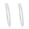 14 Karat White Gold Diamond Inside Outside Hoop Earrings