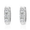 18 Karat White Gold Diamond Huggie Hoop Earrings
