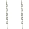 18 Karat White Gold Diamond Link Drop Earrings