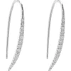 14 Karat White Gold Diamond Spear Through Earrings