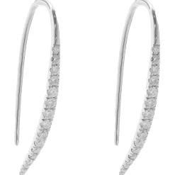 14 Karat White Gold Diamond Spear Through Earrings