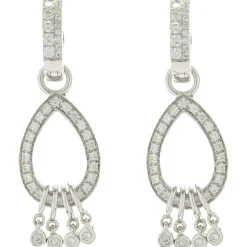 14 Karat White Gold Diamond Drop Earrings