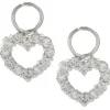 14 Karat White Gold Diamond Heart Earring Enhancers