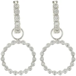 14 Karat White Gold Diamond Circle Earring Enhancers