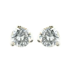 14 Karat White Gold Diamond Stud Earrings