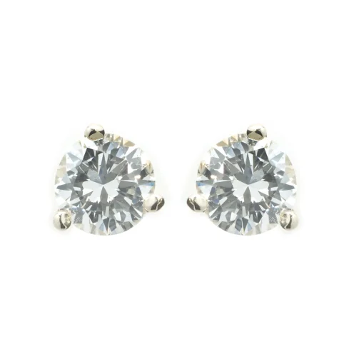 14 Karat White Gold Diamond Stud Earrings