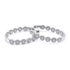 14 Karat White Gold Diamond Inside Outside Oval Hoop Earrings